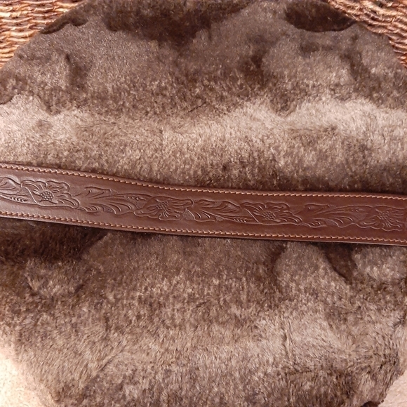 Chambers Belt Co. Top Grain Steer Hide Leather Belt 38 Tooled Floral Belt Boho - Picture 8 of 13